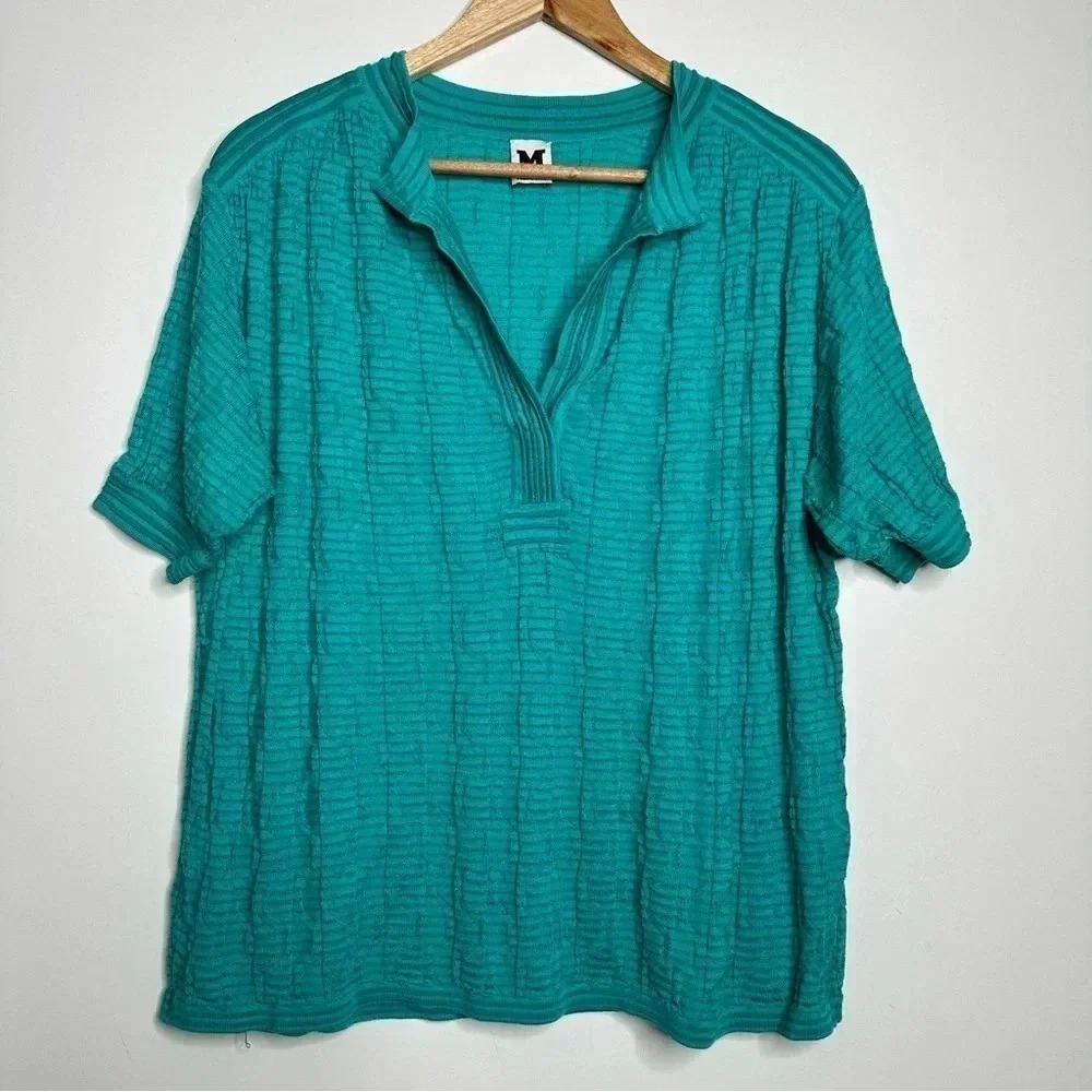 M Missoni Textured V-Neck Knit Sweater Size 6 - Picture 3 of 11
